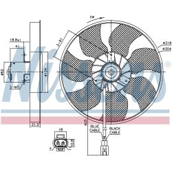 Engine Cooling Fan NISSENS 85957 OE Ref 16362-8EA01 NISSENS