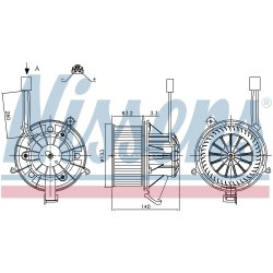 Heater Blower Motor NISSENS 87264 OE Ref 1845105 NISSENS