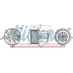 Heater Blower Motor NISSENS 87293 OE Ref 6441CR NISSENS