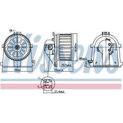 Heater Blower Motor NISSENS 87598 OE Ref 8D2819021B