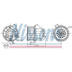Heater Blower Motor NISSENS 87617 OE Ref 3645625