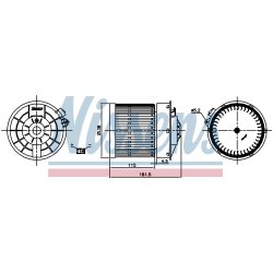 Heater Blower Motor NISSENS 87722 OE Ref 272264EM3B NISSENS
