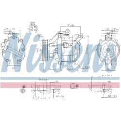AC Compressor NISSENS 890036 OE Ref 883101A582 NISSENS
