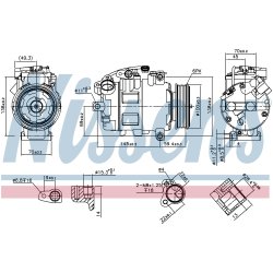 AC Compressor NISSENS 890068 OE Ref 4471501720 NISSENS