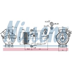 AC Compressor NISSENS 89041 OE Ref 1618459 NISSENS