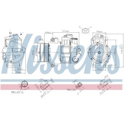 AC Compressor NISSENS 890412 OE Ref 2E0820803H NISSENS