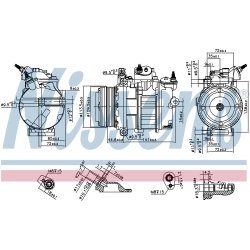 AC Compressor NISSENS 890419 OE Ref 1885702 NISSENS