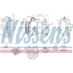 AC Compressor NISSENS 890596 OE Ref 51936675
