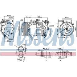 AC Compressor NISSENS 890653 OE Ref 926000734R NISSENS