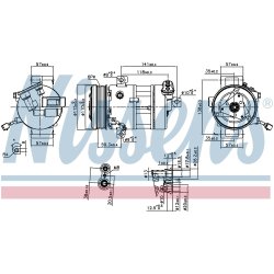 AC Compressor NISSENS 890667 OE Ref 51820449