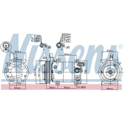 AC Compressor NISSENS 890682 OE Ref 977014P001 NISSENS