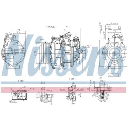 AC Compressor NISSENS 890749 OE Ref 0008303702