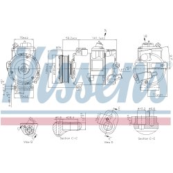 AC Compressor NISSENS 890773 OE Ref 7E0820803Q