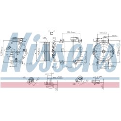 AC Compressor NISSENS 890788 OE Ref 2032816