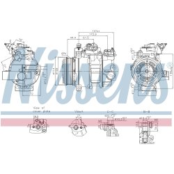 AC Compressor NISSENS 890793 OE Ref 2028344