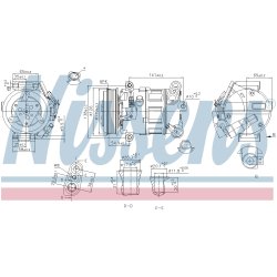 AC Compressor NISSENS 890801 OE Ref 50535296
