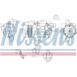 AC Compressor NISSENS 89086 OE Ref 64509156821 NISSENS