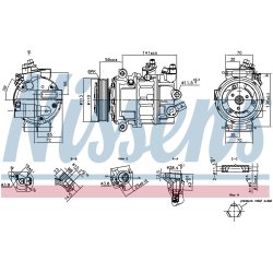 AC Compressor NISSENS 890893 OE Ref 7E0820803T