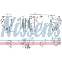 AC Compressor NISSENS 890948 OE Ref D09W61450