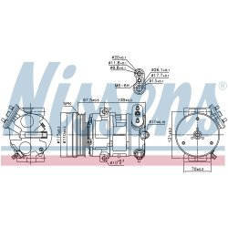 AC Compressor NISSENS 89100 OE Ref 6854091 NISSENS