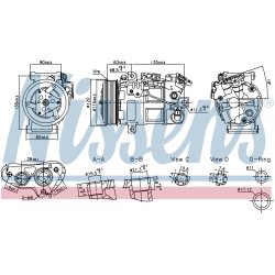 AC Compressor NISSENS 891017 OE Ref 926004BE1A