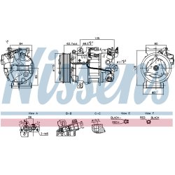 AC Compressor NISSENS 891042 OE Ref 926009307R