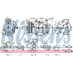 AC Compressor NISSENS 891069 OE Ref 883100252084