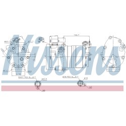 AC Compressor NISSENS 891070 OE Ref 32260523