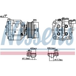 AC Compressor NISSENS 891078 OE Ref 1618508