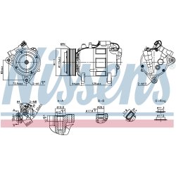 AC Compressor NISSENS 891148 OE Ref 64527948797