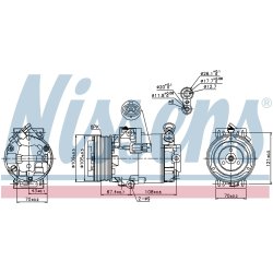 AC Compressor NISSENS 89222 OE Ref 13297443 NISSENS