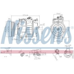 AC Compressor NISSENS 89232 OE Ref JPB500110 NISSENS