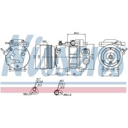 AC Compressor NISSENS 89278 OE Ref 97701-2B151 NISSENS