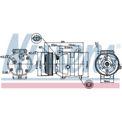 AC Compressor NISSENS 89281 OE Ref 1140105 NISSENS