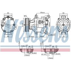 AC Compressor NISSENS 89324 OE Ref 46819144 NISSENS
