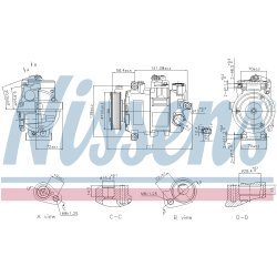 AC Compressor NISSENS 89415 OE Ref 8E0260805BQ NISSENS