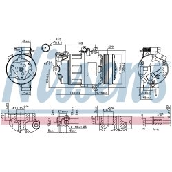 AC Compressor NISSENS 89422 OE Ref 64526918750 NISSENS