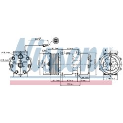 AC Compressor NISSENS 89474 OE Ref 20731328 NISSENS