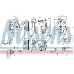 AC Compressor NISSENS 89550 OE Ref BP4S61K00 NISSENS