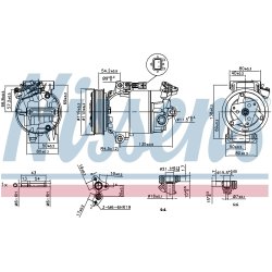 AC Compressor NISSENS 89608 OE Ref 8200421255 NISSENS