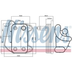 Engine Oil Cooler NISSENS 90622 OE Ref 5080402AA NISSENS