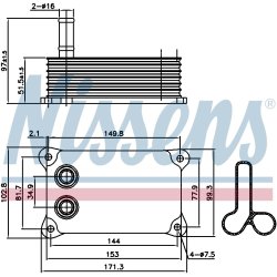 Engine Oil Cooler NISSENS 90698 OE Ref 1103471 NISSENS