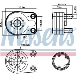 Engine Oil Cooler NISSENS 90898 OE Ref 05166925AA NISSENS