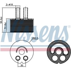 Engine Oil Cooler NISSENS 90935 NISSENS