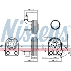 Engine Oil Cooler NISSENS 90970 OE Ref DS7G6B856AA NISSENS