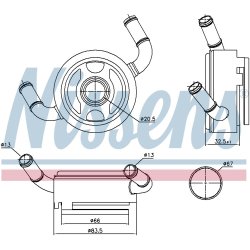 Engine Oil Cooler NISSENS 91191 OE Ref 213054BB1A NISSENS