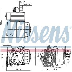 Engine Oil Cooler NISSENS 91323 OE Ref 11427508967 NISSENS