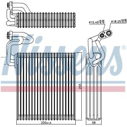 AC Evaporator NISSENS 92214 OE Ref 80215S5DA01 NISSENS