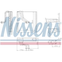 AC Evaporator NISSENS 92369 OE Ref 5Q1820102 NISSENS