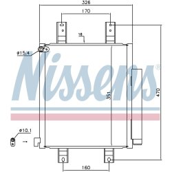 Condenser NISSENS 940554 OE Ref 88450-B2010000 NISSENS
